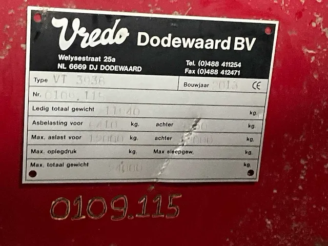 2013 vredo vt3936 zelfrijdende mestverspreider - afbeelding 13 van  52