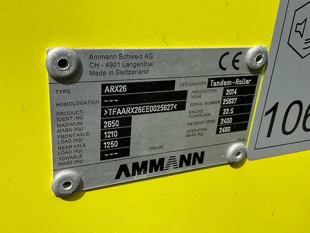 2014 ammann arx 26 knikgestuurde tandemroller - afbeelding 14 van  26