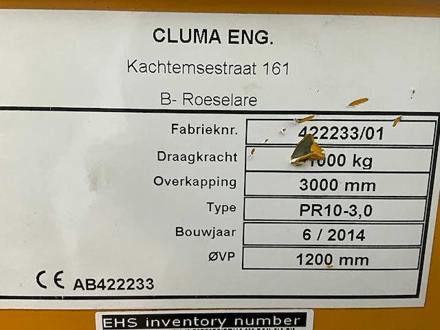 2014 cluma pr10-3,0 kolomzwenkkraan - afbeelding 3 van  16