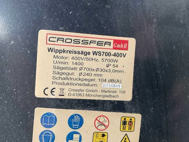 2014 crossfer ws700-3 x 400 v kapzaagmachine - afbeelding 5 van  6