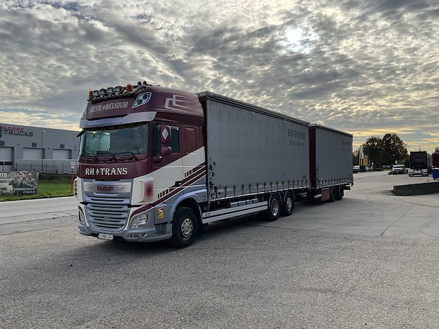 2014 daf xf510 fan vrachtwagen met van hool combi oplegger - afbeelding 1 van  105