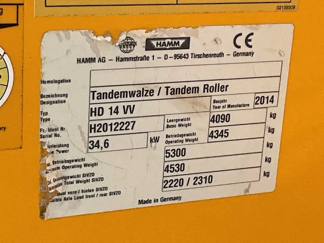 2014 hamm hd14 vv duowals - afbeelding 13 van  21