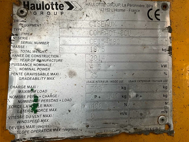 2014 haulotte compact 8 hoogwerker - afbeelding 11 van  19