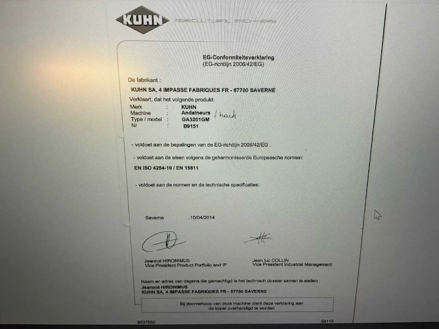 2014 kuhn ga3201gm cirkelhark - afbeelding 5 van  13