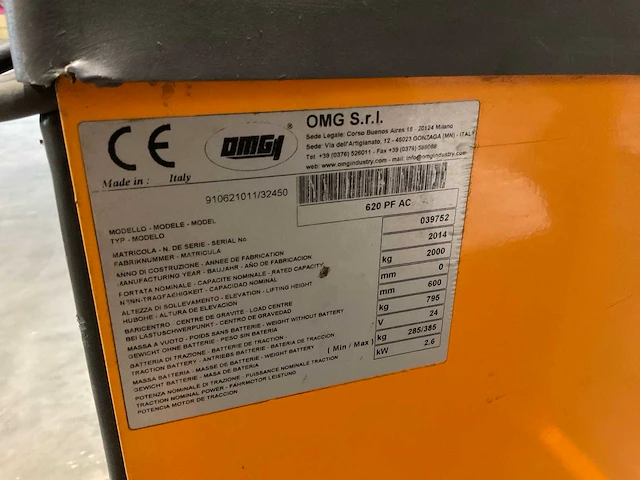 2014 omg 620 pf ac orderpicker - afbeelding 12 van  14