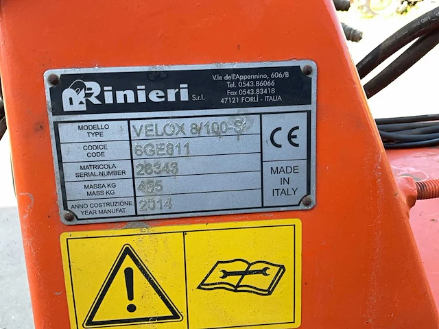 2014 rinieri velox 8/100-s schoffelmachine - afbeelding 19 van  19