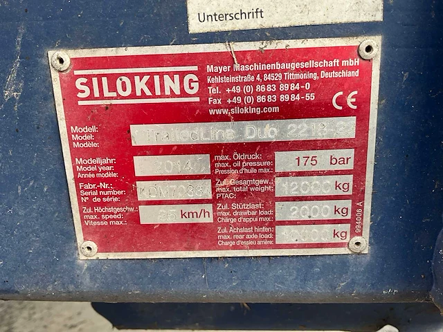 2014 siloking trailedline duo 2218-22 voermengwagen - afbeelding 13 van  20