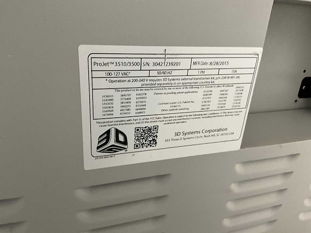 2015 3d systems projet 3500 hdmax 3d-printmachine - afbeelding 4 van  13