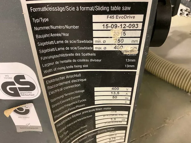 2015 altendorf f45 paneelcirkelzaagmachine - afbeelding 5 van  7