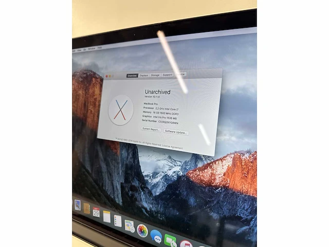 2015 apple macbook pro macbook pro 15.4” a1398 15.4” inch core i7 gen 4 16gb ram 256gb ssd - afbeelding 9 van  10