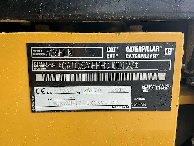 2015 caterpillar 326f ln rupsgraafmachine - afbeelding 24 van  41