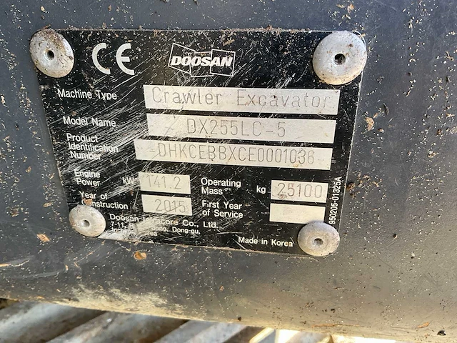 2015 doosan dx255lc-5 rupsgraafmachine - afbeelding 15 van  29