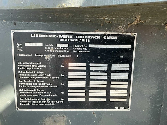 2015 liebherr 53k mobiele torenkraan - afbeelding 18 van  20