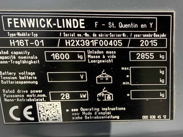 2015 linde h16t vorkheftruck - afbeelding 46 van  50
