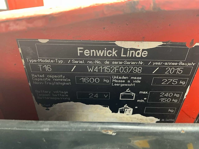 2015 linde t16 elektrische palletwagen - afbeelding 2 van  10