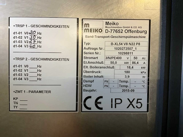 2015 meiko b-xl54 v8 n22 p8 korvenvaatwasmachine - afbeelding 21 van  31