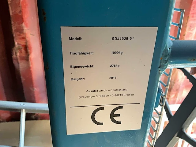 2015 sdj1025 hand hydraulische palletwagen - afbeelding 5 van  5