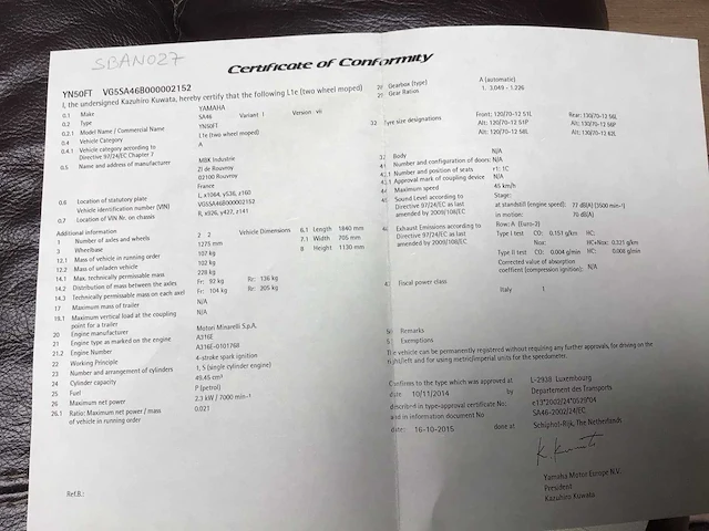 2015 yamaha yn50ft sa46 scooter - afbeelding 5 van  14
