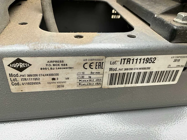 2016 airpress mec100l-2 luchtcompressor - afbeelding 8 van  8