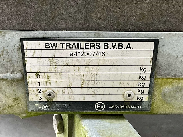 2016 bw trailers 2007/46 01t aanhangwagen - afbeelding 6 van  16