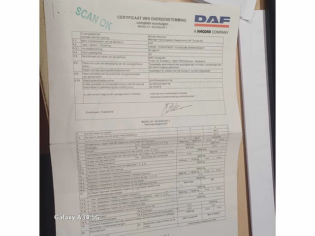 2016 daf xf 460 ft vrachtwagen - afbeelding 61 van  64