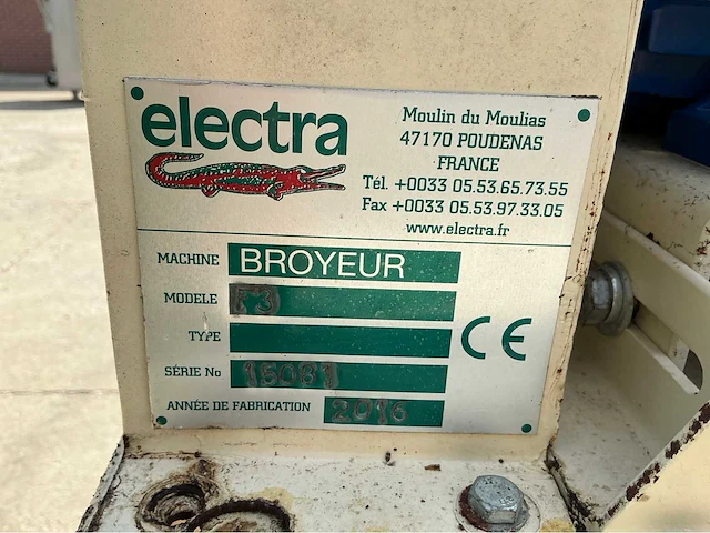 2016 electra f3 pletmolen schrootmolen - afbeelding 6 van  7