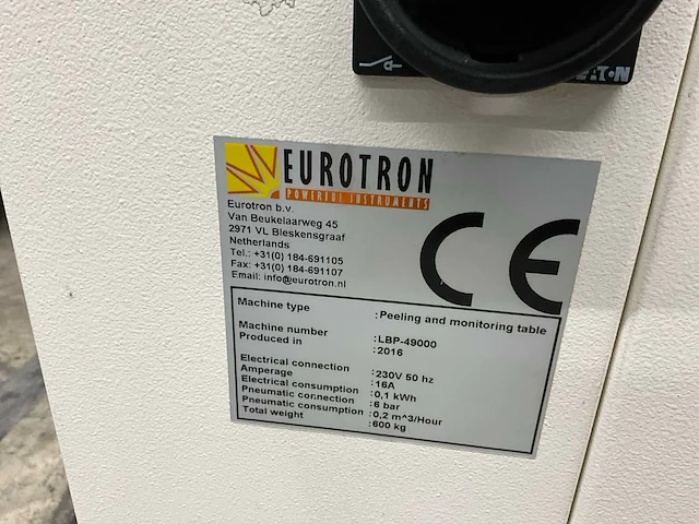 2016 eurotron peeling & monitoring table - afbeelding 4 van  21