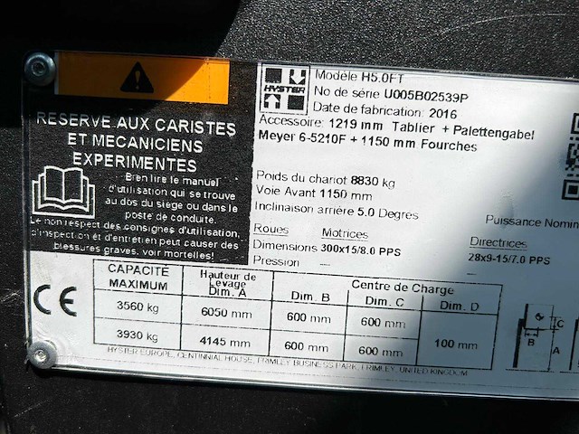 2016 hyster h5.0 ft heftruck - afbeelding 4 van  13