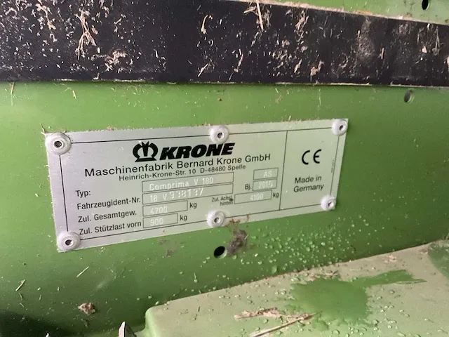 2016 krone comprima v 180 xc balenpers - afbeelding 27 van  36