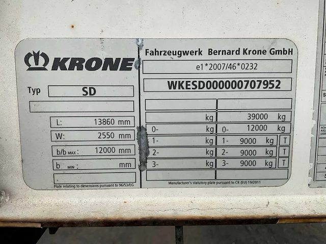 2016 krone sd oplegger - afbeelding 5 van  13