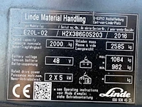 2016 linde e20l elektrische vorkheftruck - afbeelding 52 van  52