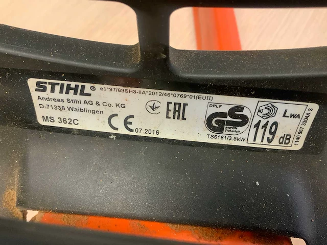 2016 stihl ms 362c kettingzaag - afbeelding 4 van  4