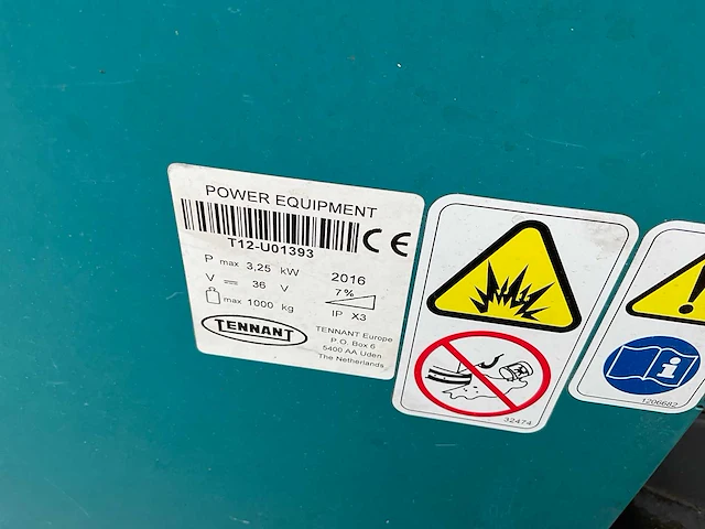 2016 tennant t12 eco h20 zelfrijdende veegmachine - afbeelding 4 van  12