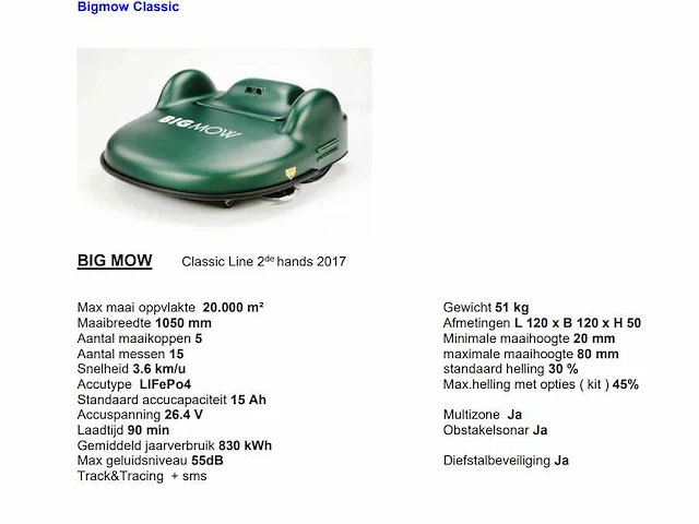 2017 belrobotic bigmow robotmaaier - afbeelding 3 van  11