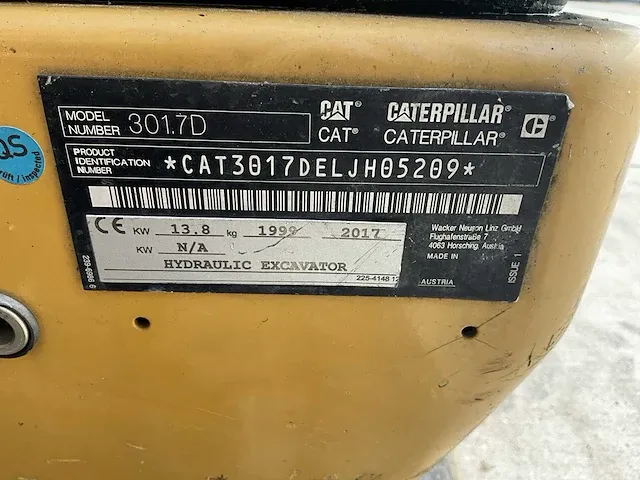 2017 caterpillar 301.7d minigraafmachine - afbeelding 18 van  25