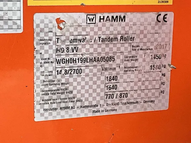2017 hamm hd8 vv duowals - afbeelding 14 van  21