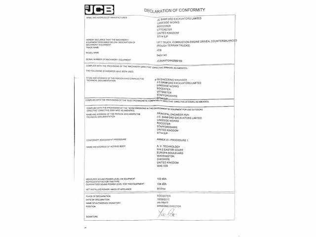 2017 jcb 540-140 telescopisch - afbeelding 24 van  30