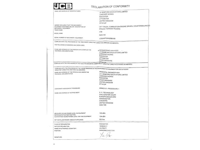 2017 jcb 540-140 telescopisch - afbeelding 24 van  30
