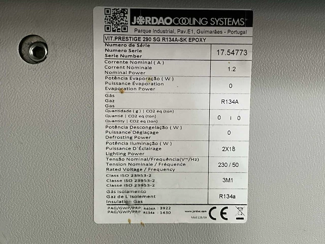 2017 jordao prestige 290 sg koelvitrine - afbeelding 5 van  6