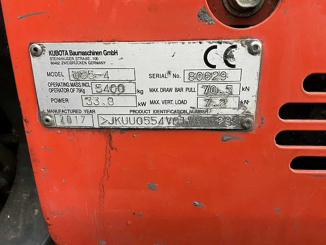 2017 kubota u55-4 midigraafmachine - afbeelding 17 van  24