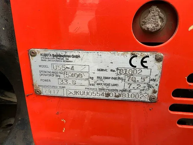 2017 kubota u55-4 midigraafmachine - afbeelding 17 van  24