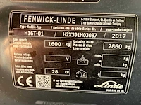 2017 linde h16t vorkheftruck - afbeelding 52 van  56