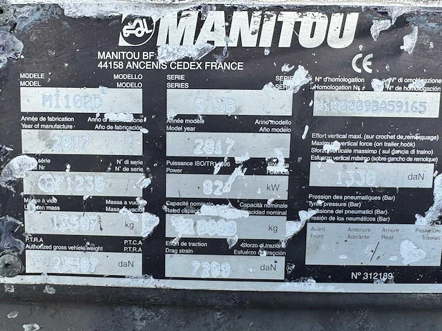2017 manitou mi100d - 10 ton - afbeelding 8 van  12