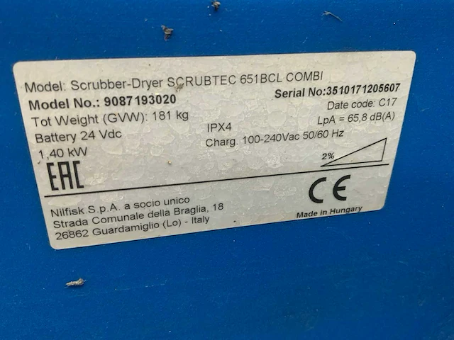 2017 nilfisk gesco schrob- zuigmachine - afbeelding 10 van  10