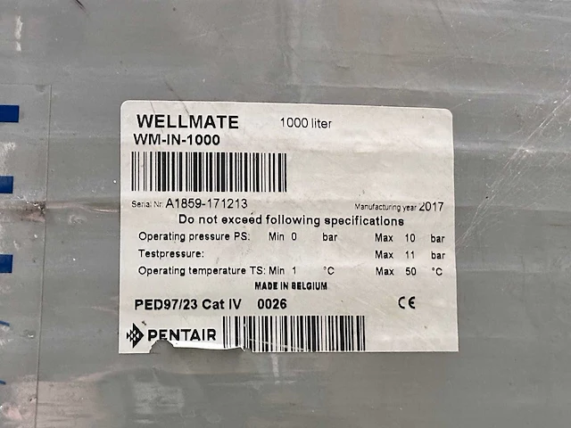 2017 pentair wm-in-1000 tank/schip - afbeelding 3 van  3