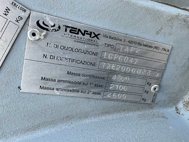 2017 tenax electra 2.0 neo elektrische veegmachine - afbeelding 26 van  32