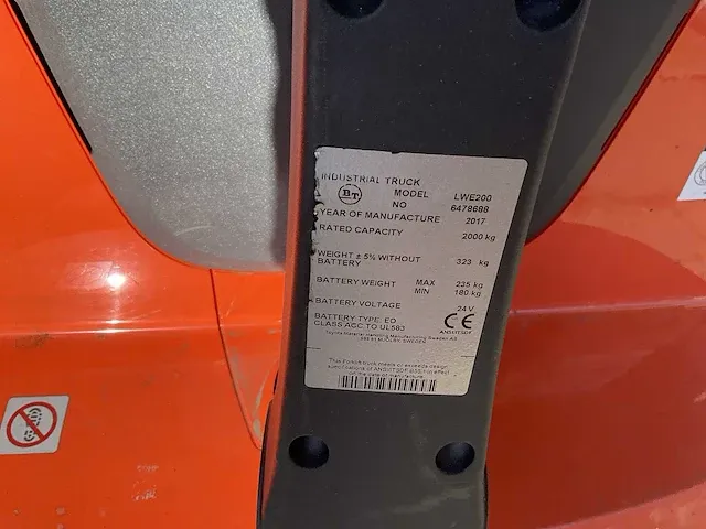 2017 toyota bt levio - afbeelding 8 van  9
