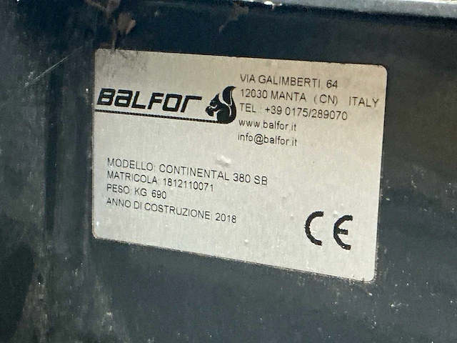 2018 balfor continental 380sb kloofmachine - afbeelding 13 van  17