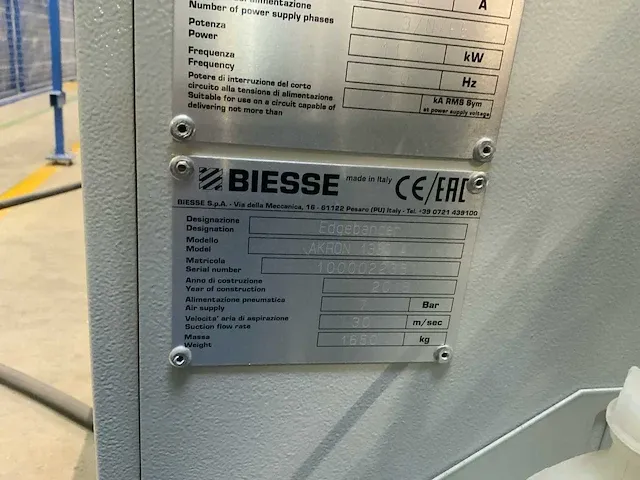 2018 biesse akron 1300 volautomatisch kantaanlijmmachine - afbeelding 6 van  14