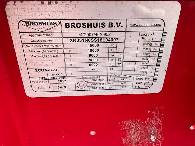 2018 broshuis 5akcc oplegger combi container (75120-215+213+214) - afbeelding 4 van  14